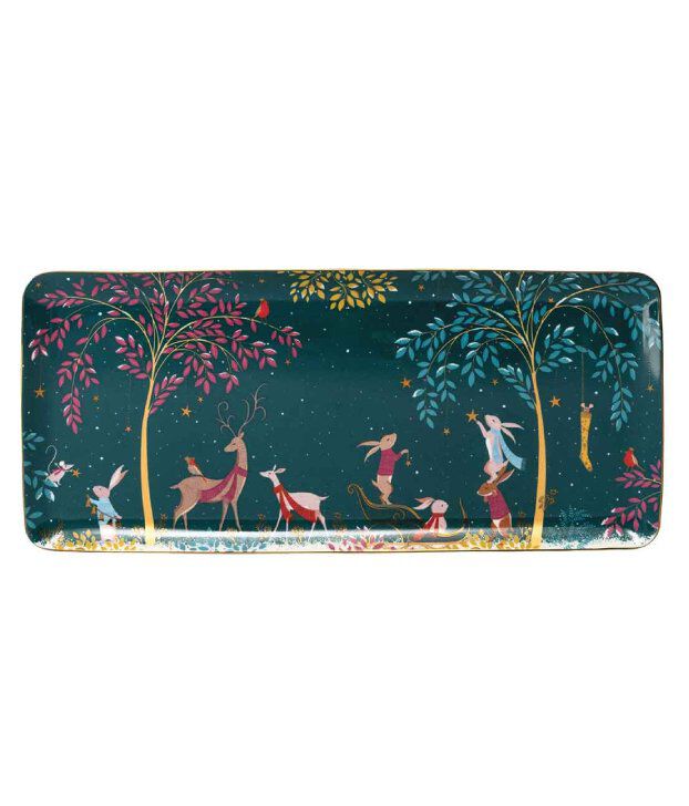 Sara Miller Woodland Tales Sandwich Tray, Deer & Robin
